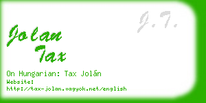 jolan tax business card